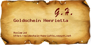 Goldschein Henrietta névjegykártya